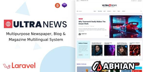 UltraNews - Laravel Newspaper, Blog and Magazine Multilingual System | nulled