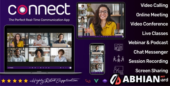 Connect - Video Conference, Online Meeting, Live Class & Webinar, Whiteboard, File Transfer, Chat | NULLED